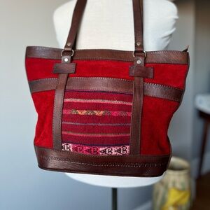 Vintage Southwest Red Leather Bag